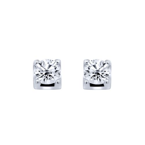 White gold solitaire earrings with 0.92 carat diamond