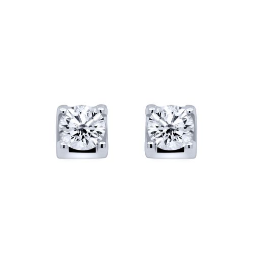 White gold solitaire earrings with 0.64 carat diamond