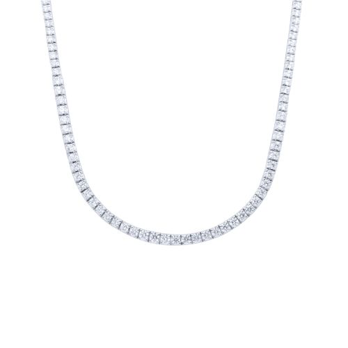 White gold riviere necklace with 6.00 carats diamonds