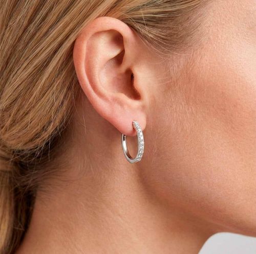 White gold and diamond hoop earrings 0.40 carats