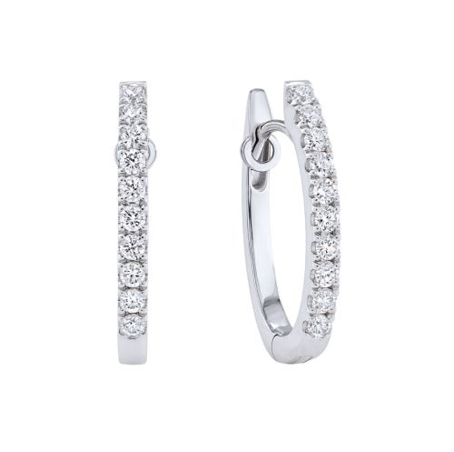 White gold and diamond hoop earrings 0.40 carats