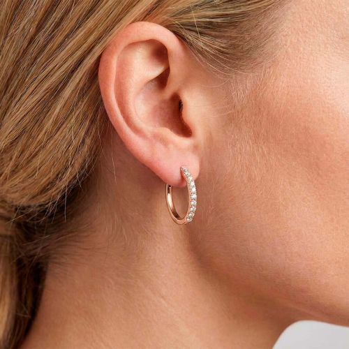 Rose gold and diamond hoop earrings 0.14 carats