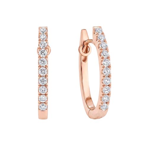 Rose gold and diamond hoop earrings 0.14 carats