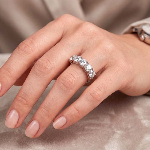 White gold half eternity ring