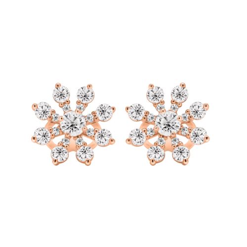 Rose gold earrings with 1.43 carat diamonds