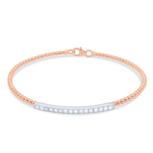 Rose gold and white gold bracelet with diamonds 0.40 carats