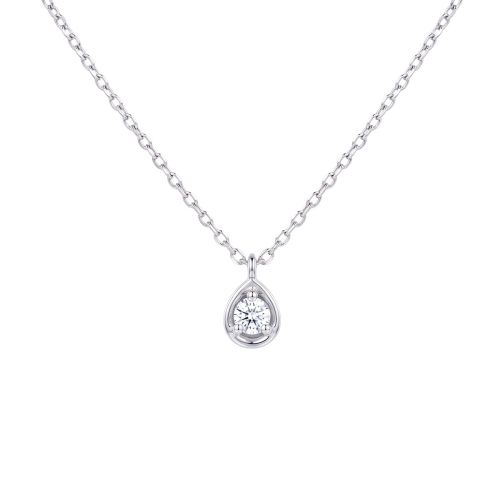 White gold necklace with a 0.09-carat brilliant-cut diamond