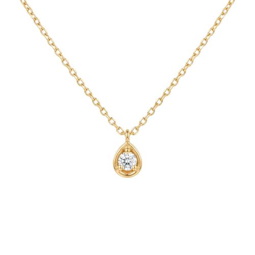 Yellow gold necklace with 0.07 carat diamond