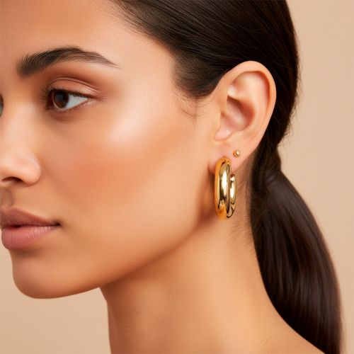 Yellow gold hoop earrings