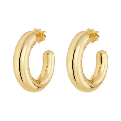 Yellow gold hoop earrings