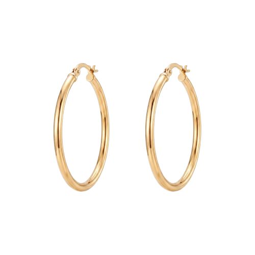 Yellow gold hoop earrings