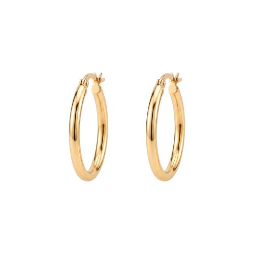 Yellow gold hoop earrings