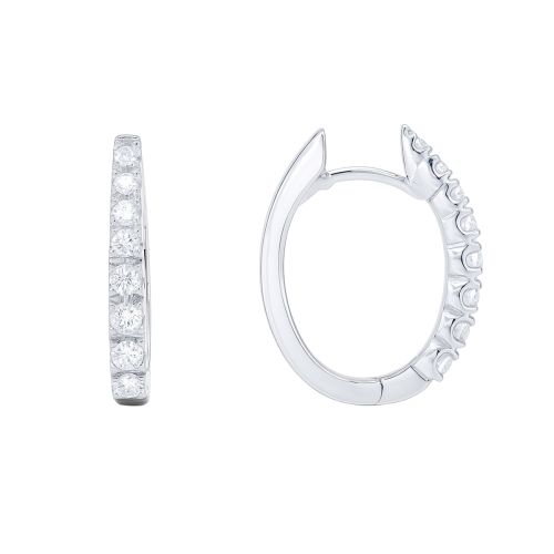 White gold hoop earrings with 0.44 carat diamonds