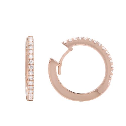 Rose gold hoop earrings with 0.49 carat diamonds