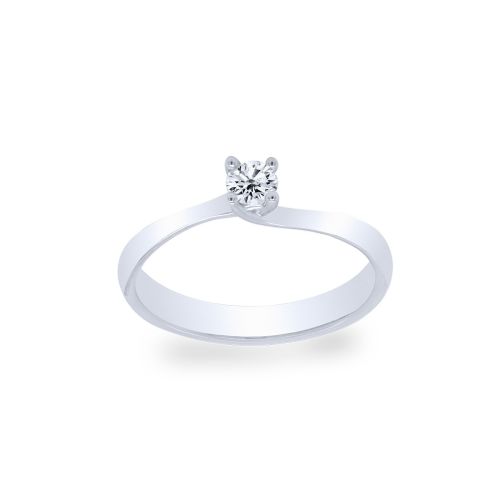 White gold solitaire ring with 0.17 carat diamond