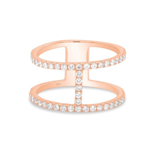 Rose gold ring with brilliant cut diamonds, 0.53 carats