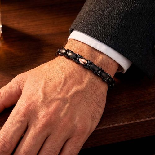 Rose gold and black ceramic bracelet