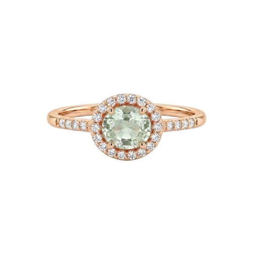 Rose gold ring with a 0.60 carat green sapphire