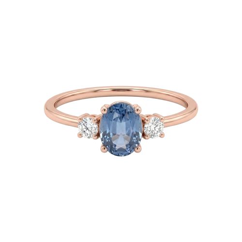 Rose gold ring with sapphires
