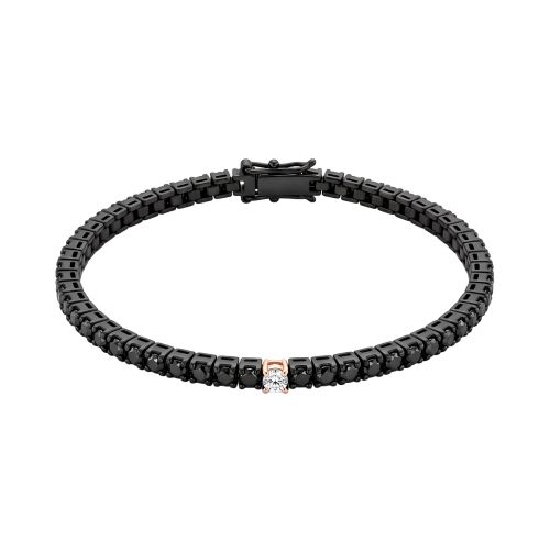 pulsera de oro rosa brillantes blancos