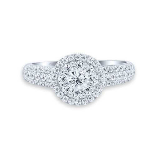 White gold ring with brilliant-cut diamonds 0.96 carats