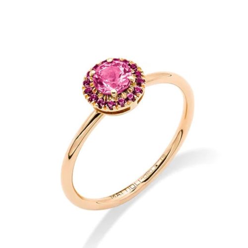 Mattioli Cupid ring in rose gold pink tourmaline rhodolites MAN098R201S