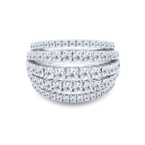 White gold ring with brilliant cut diamonds, 2.63 carats