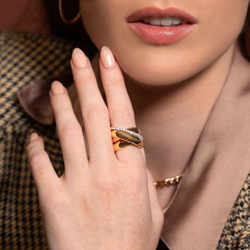 Rose gold ring with brilliant-cut diamonds 0.45 carats