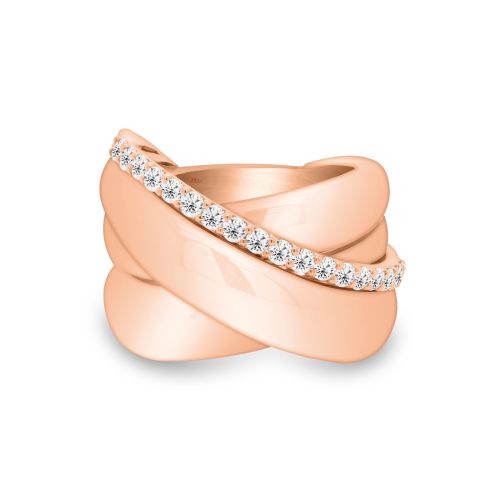 Rose gold ring with brilliant-cut diamonds 0.45 carats
