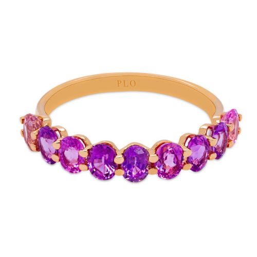 Rose gold and oval pink sapphire ring