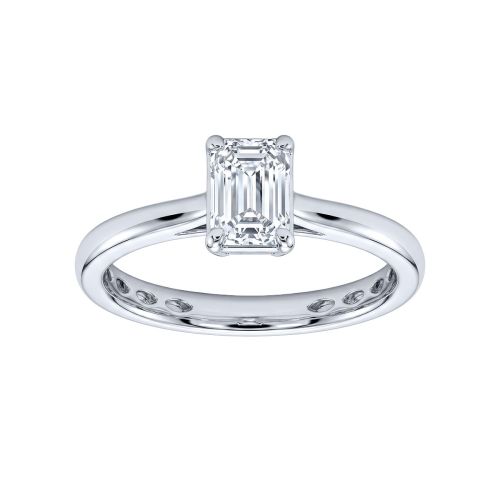 White gold solitaire ring with a 0.26-carat diamond