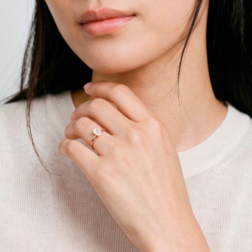 Rose gold solitaire ring with 0.5 carat diamond