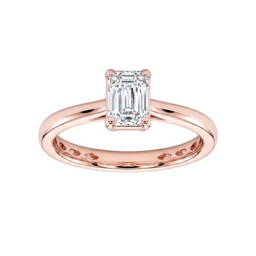 Rose gold solitaire ring with 0.5 carat diamond