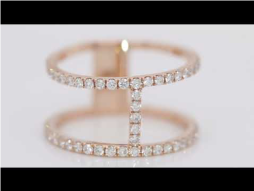 Rose gold ring with brilliant cut diamonds, 0.53 carats