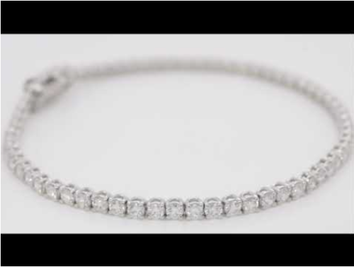 White gold riviere bracelet with brilliant-cut diamonds