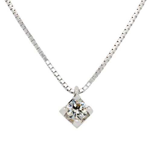White gold pendant with brilliant cut diamond 0.14 carats