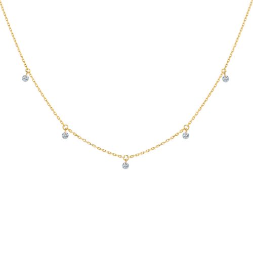La Brune & La Blonde 360º yellow gold necklace diamonds 0.35 carats