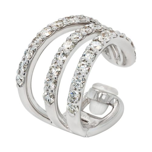 White gold ear cuff earrings with 0.90 carat diamonds