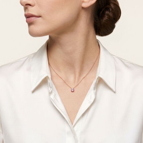 Rose gold necklace with pink kunzite