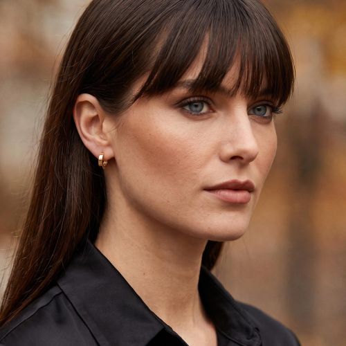 Yellow gold hoop earrings