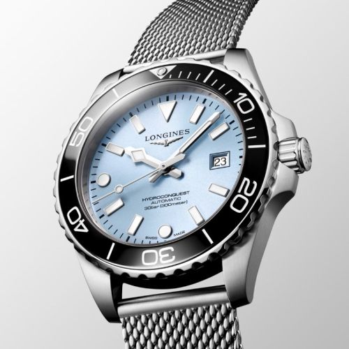 Longines HydroConquest Automático 42 mm Azul Helado Milanesa L3.788.4.99.6