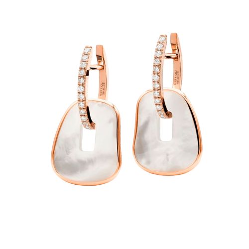 Mattioli Puzzle Solo Earrings Rose Gold MOP Diamonds MOR054R049XW