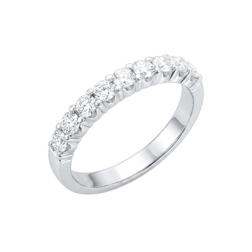 White gold half-eternity band with 0.5-carat white diamonds