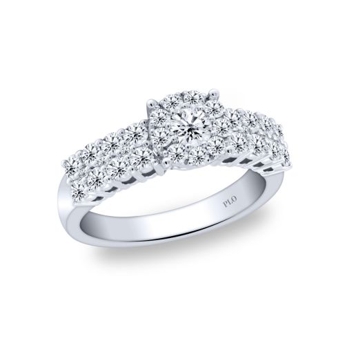 Ring in white gold and 1.11-carat diamond