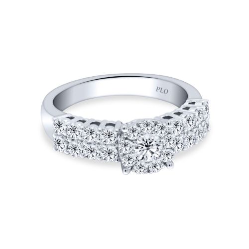 Ring in white gold and 1.11-carat diamond