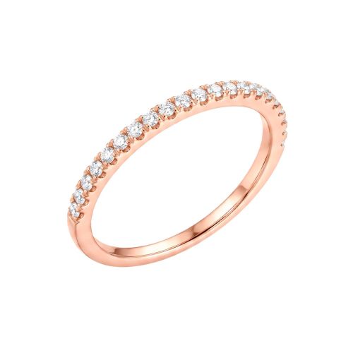 Rose gold eternity ring with 0,08 carat white diamond 2730574