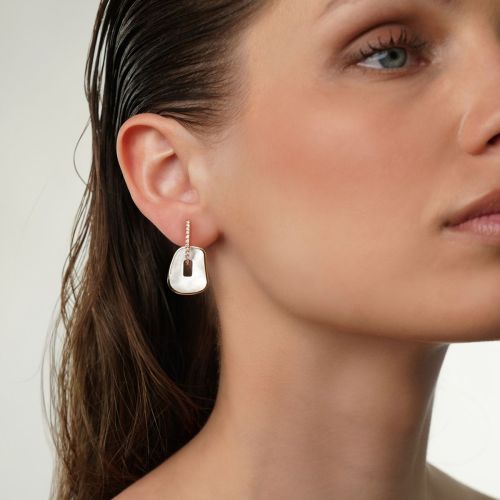 Mattioli Puzzle Solo Earrings Rose Gold MOP Diamonds MOR054R049XW