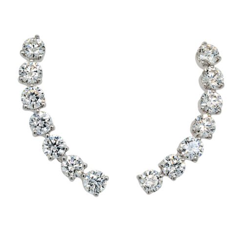White gold climber earrings with 0.90 carat diamonds