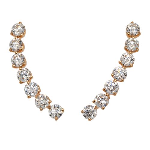 Ear Climbers in rose gold and diamonds 0.90 carats