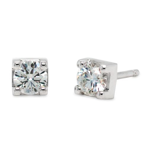 White Gold earrings and brilliant cut diamond 0,48 carats